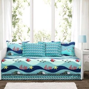 Twin Kids' Sealife Daybed Cover Set Blue - Lush Décor
